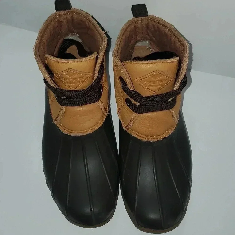 Sperry Women's Saltwater 2-Eye Leather Tan/Brown Rain Boot Women's Size 7
